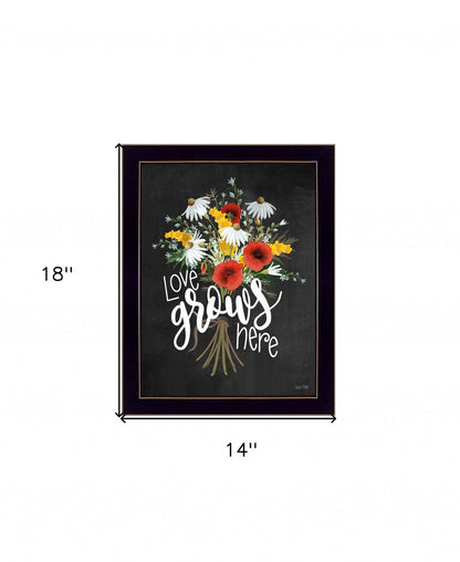 Love Grows Here 1 Black Framed Print Wall Art HomeRoots