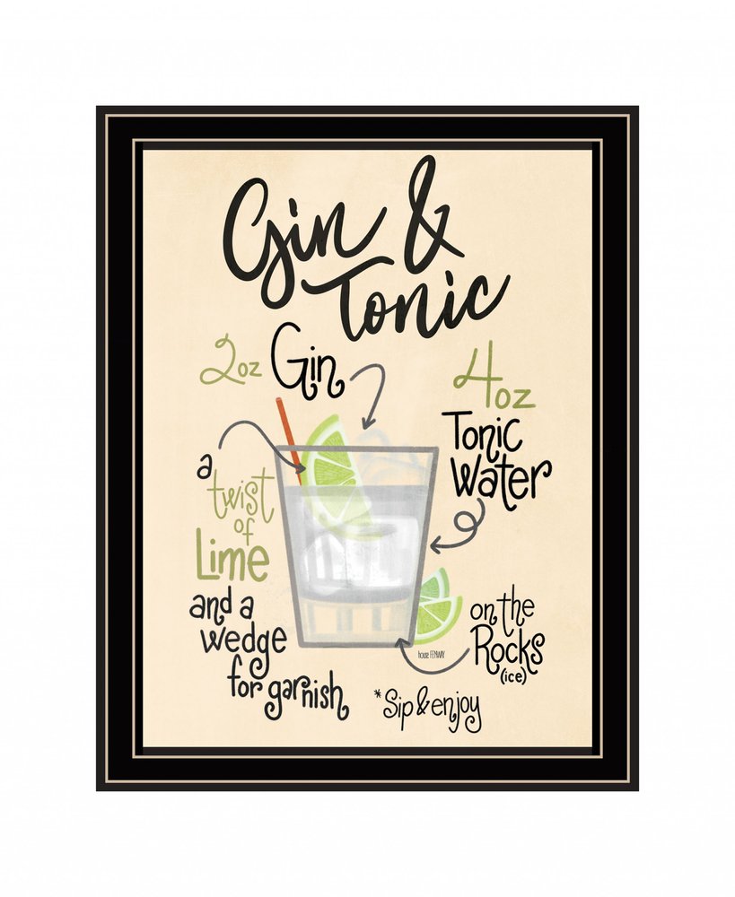Gin and Tonic 1 Black Framed Print Wall Art — view 2