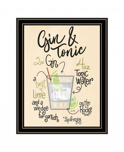 Gin and Tonic 1 Black Framed Print Wall Art HomeRoots