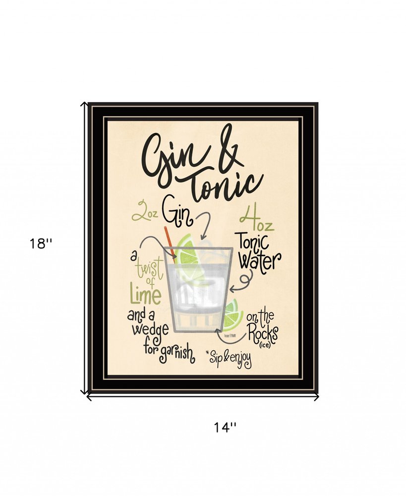 Gin and Tonic 1 Black Framed Print Wall Art HomeRoots