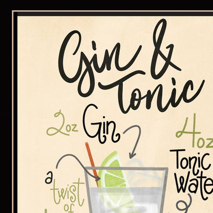Gin and Tonic 1 Black Framed Print Wall Art HomeRoots