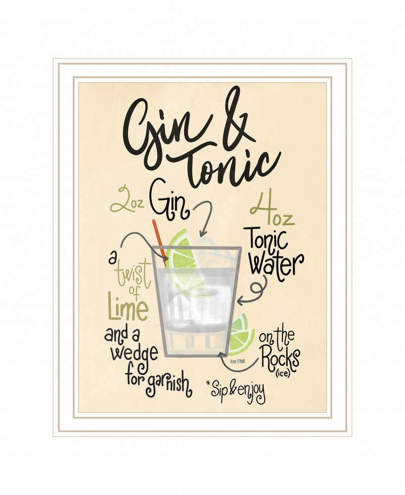 Gin and Tonic 2 White Framed Print Wall Art HomeRoots