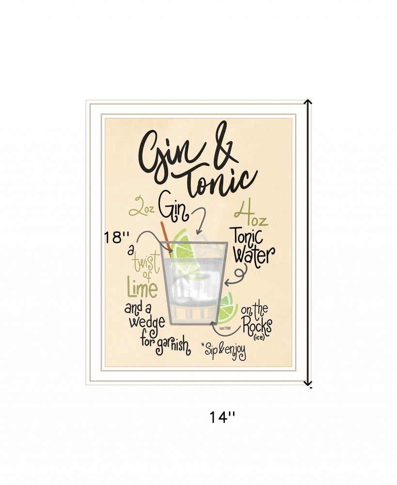 Gin and Tonic 2 White Framed Print Wall Art HomeRoots