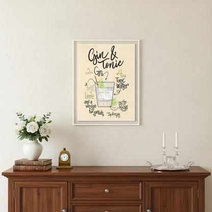 Gin and Tonic 2 White Framed Print Wall Art HomeRoots