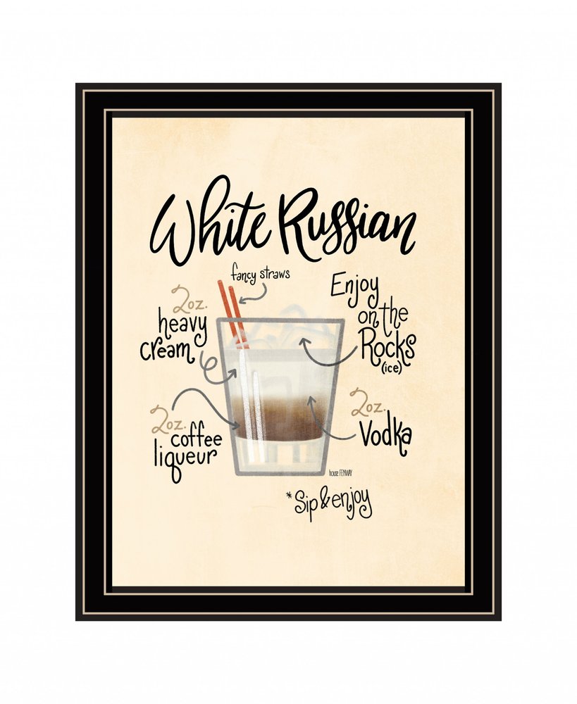 White Russian 1 Black Framed Print Wall Art HomeRoots