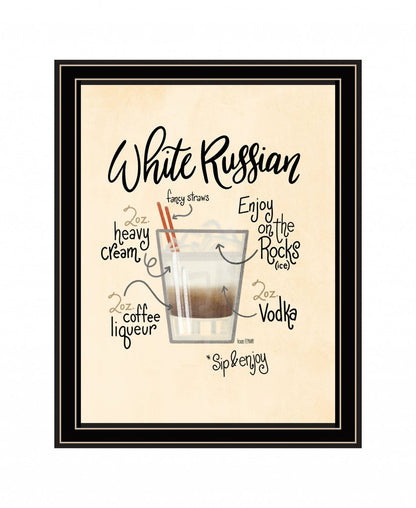 White Russian 1 Black Framed Print Wall Art HomeRoots