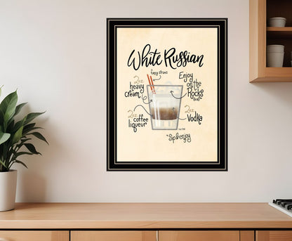 White Russian 1 Black Framed Print Wall Art HomeRoots