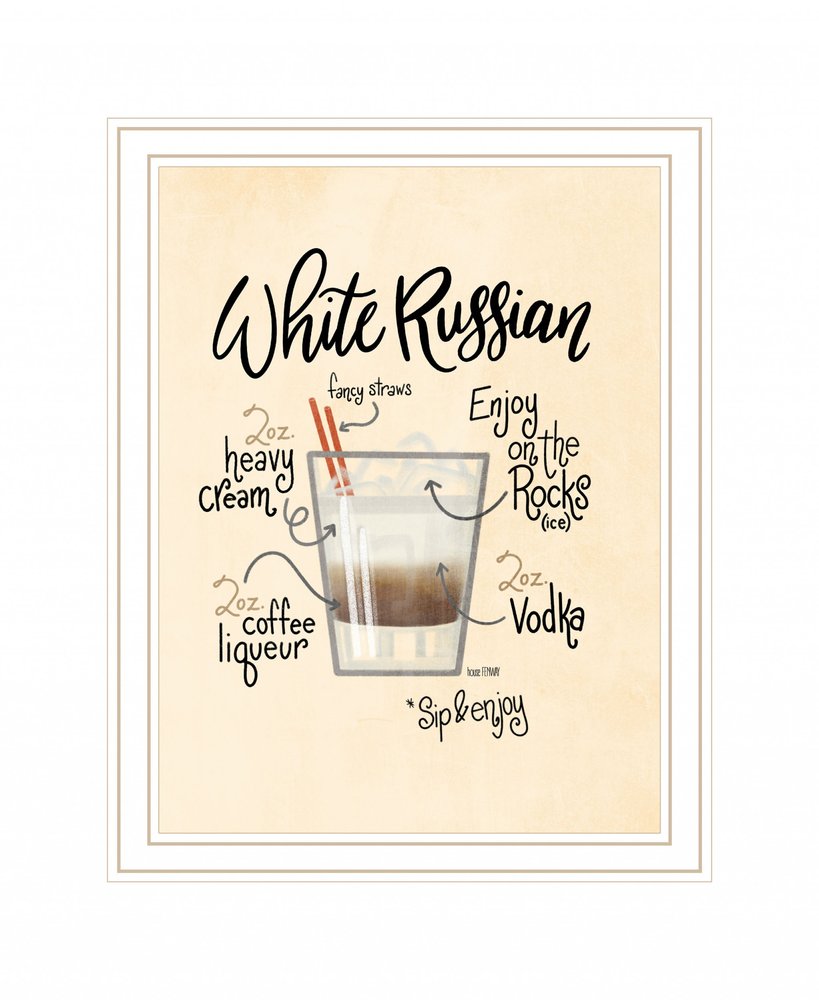 White Russian 2 White Framed Print Wall Art HomeRoots