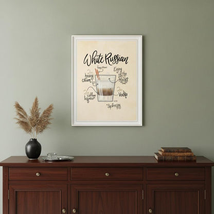 White Russian 2 White Framed Print Wall Art HomeRoots