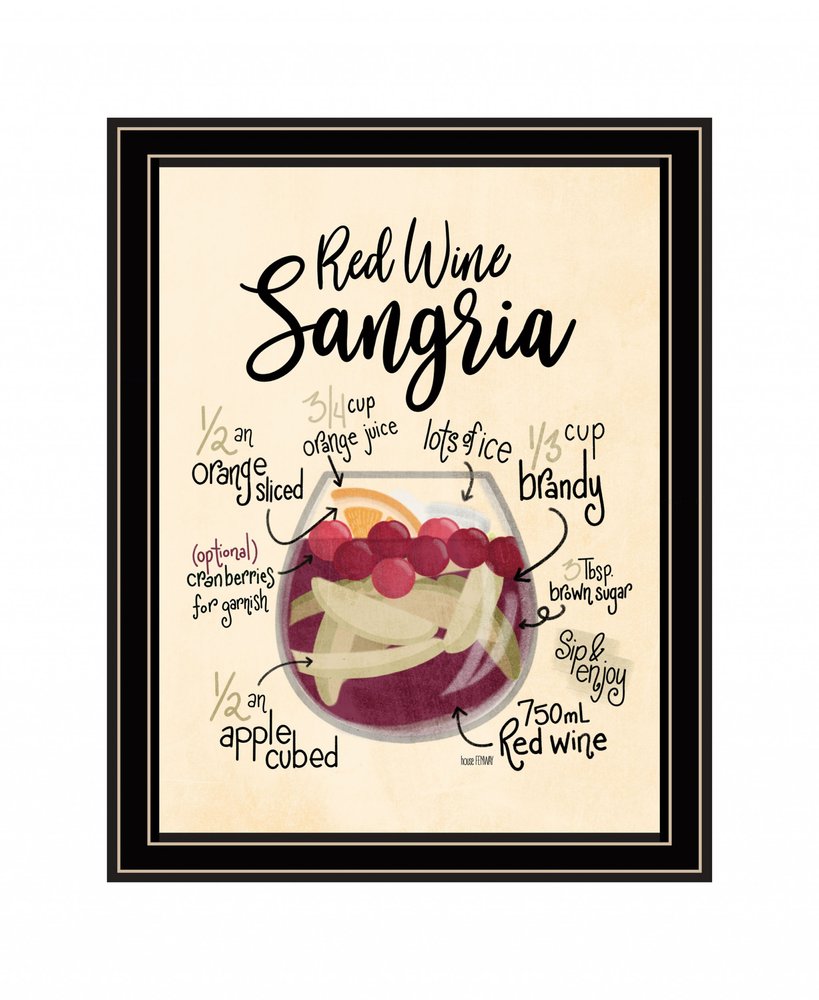 Red Wine Sangria 1 Black Framed Print Wall Art HomeRoots