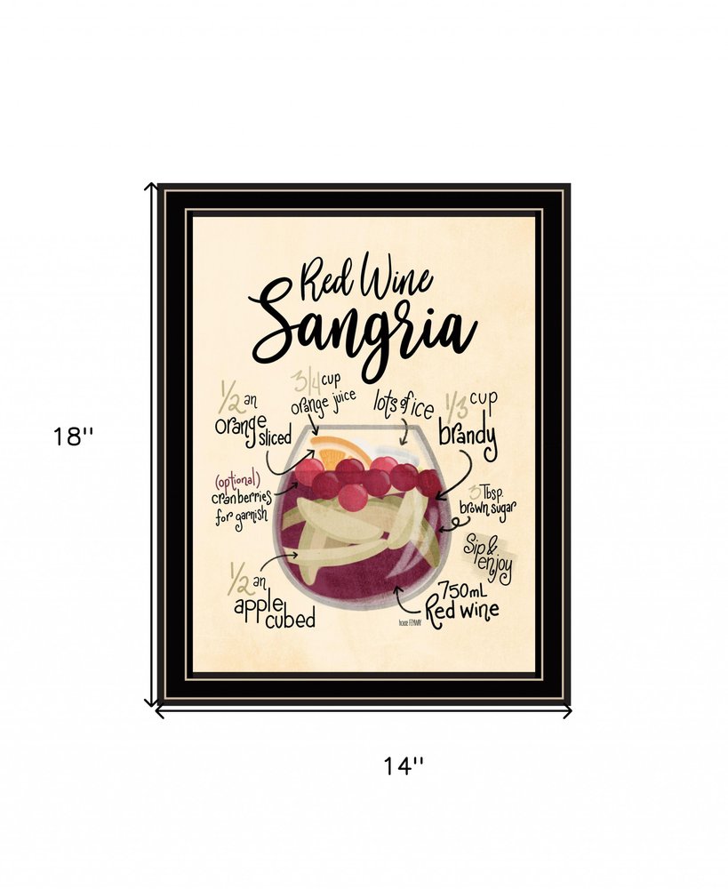 Red Wine Sangria 1 Black Framed Print Wall Art HomeRoots