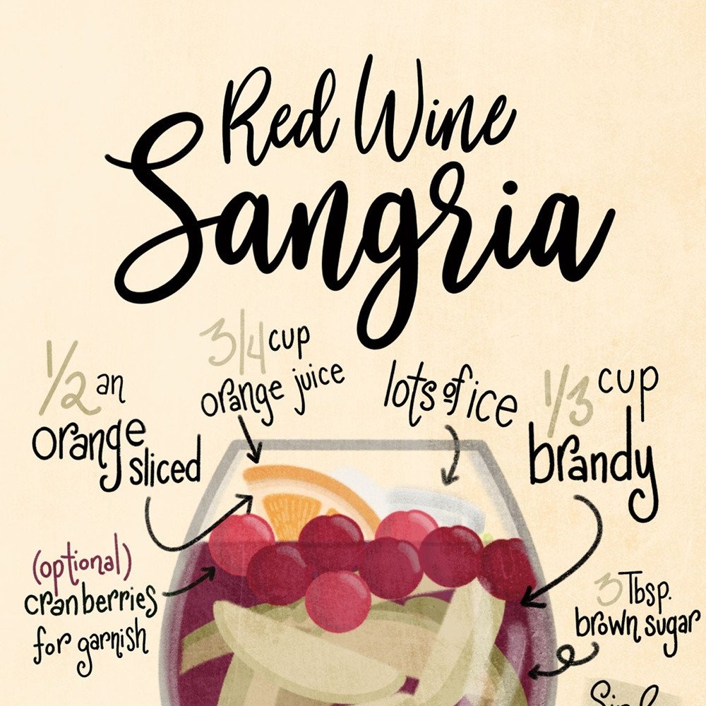 Red Wine Sangria 1 Black Framed Print Wall Art HomeRoots
