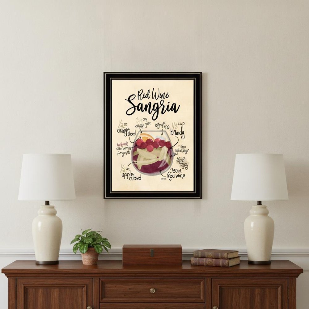 Red Wine Sangria 1 Black Framed Print Wall Art HomeRoots