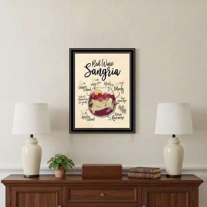 Red Wine Sangria 1 Black Framed Print Wall Art HomeRoots