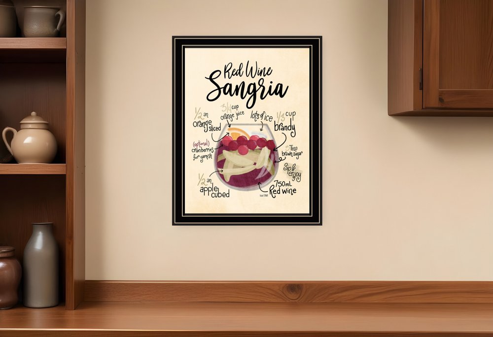 Red Wine Sangria 1 Black Framed Print Wall Art HomeRoots