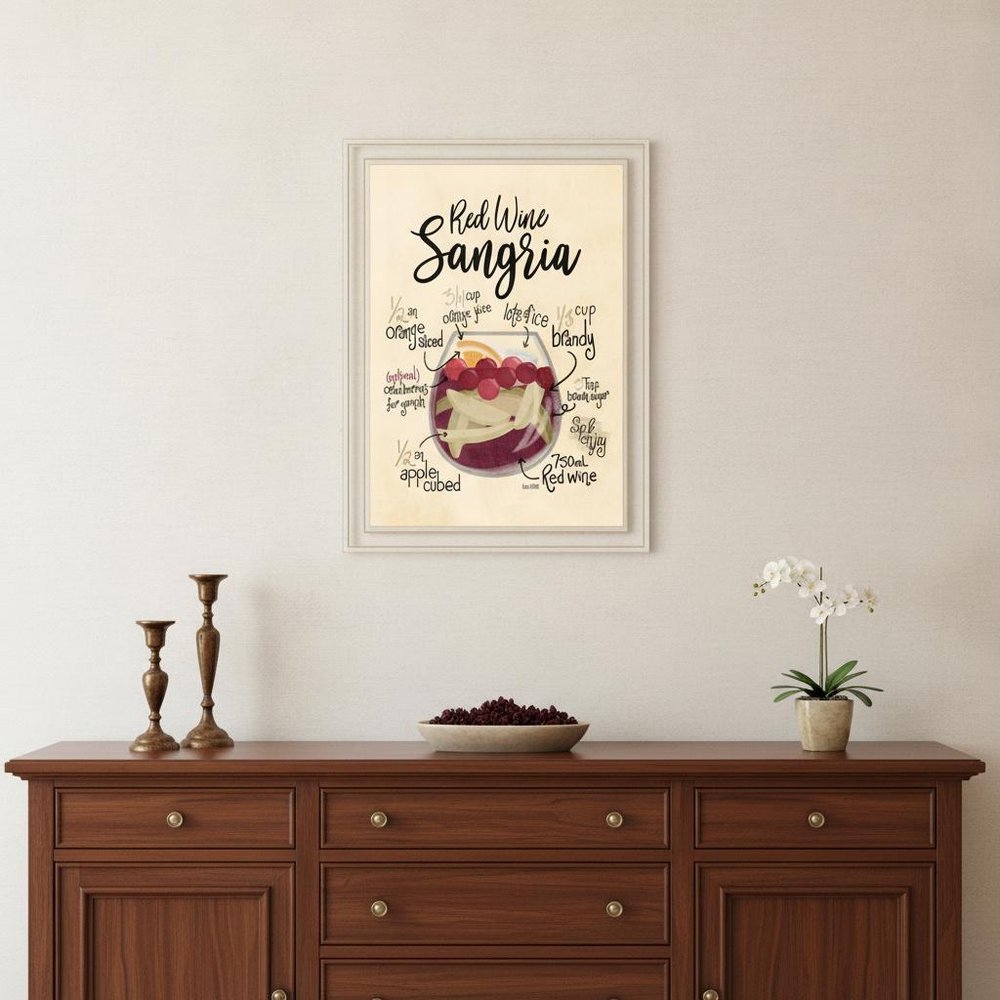 Red Wine Sangria 2 White Framed Print Wall Art — view 1
