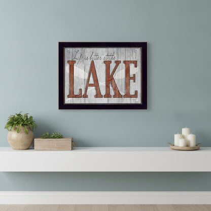 Life is Better at the Lake 3 Black Framed Print Wall Art HomeRoots