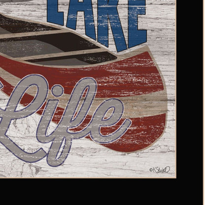 Lake Life Canoe 1 Black Framed Print Wall Art HomeRoots