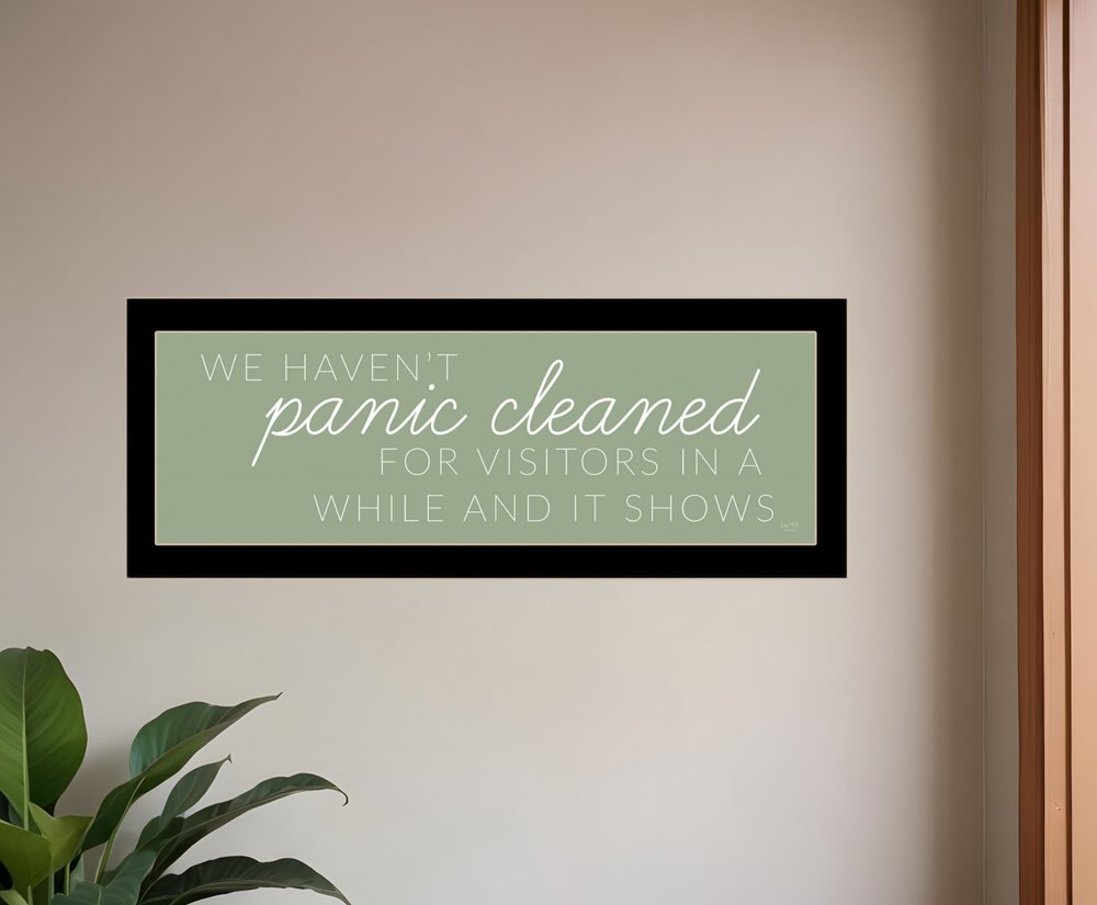 Panic Cleaned 3 Black Framed Print Wall Art HomeRoots