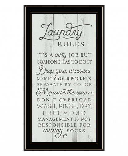 Laundry Rules 1 Black Framed Print Bathroom Wall Art HomeRoots