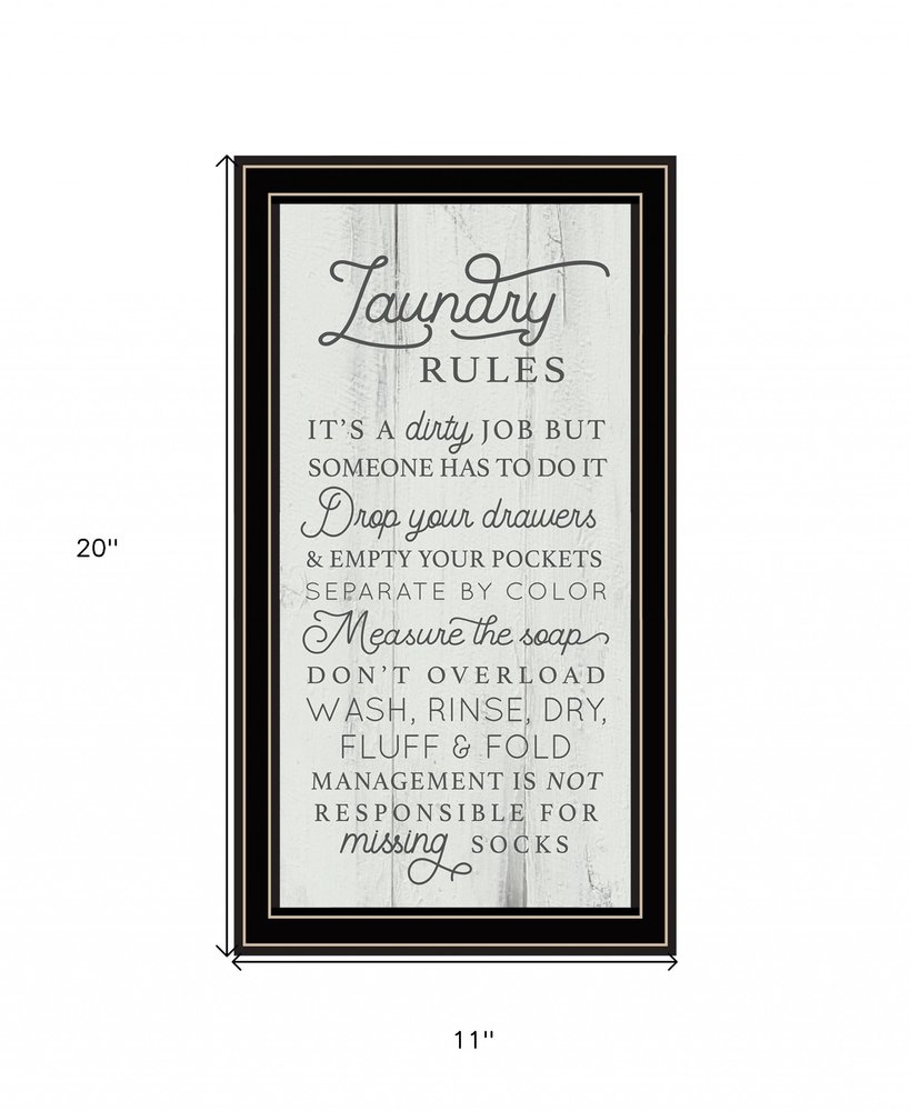 Laundry Rules 1 Black Framed Print Bathroom Wall Art HomeRoots