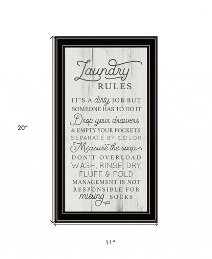 Laundry Rules 1 Black Framed Print Bathroom Wall Art HomeRoots