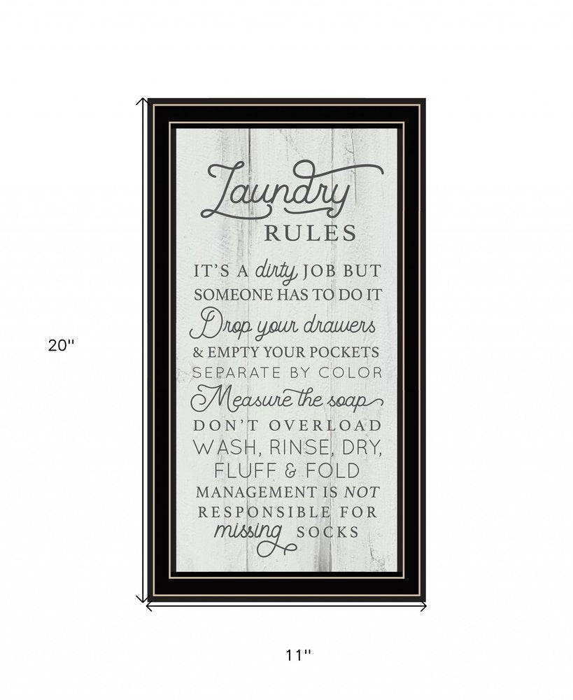 Laundry Rules 1 Black Framed Print Bathroom Wall Art HomeRoots