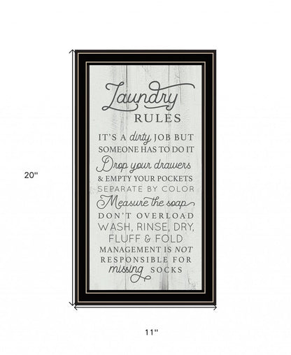 Laundry Rules 1 Black Framed Print Bathroom Wall Art HomeRoots