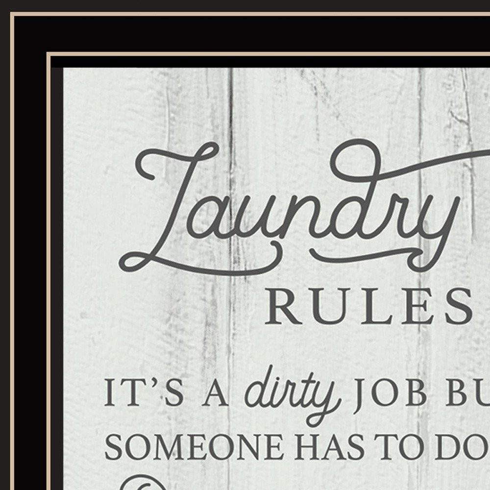 Laundry Rules 1 Black Framed Print Bathroom Wall Art HomeRoots