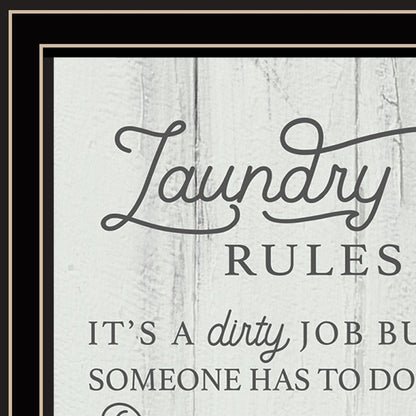Laundry Rules 1 Black Framed Print Bathroom Wall Art HomeRoots