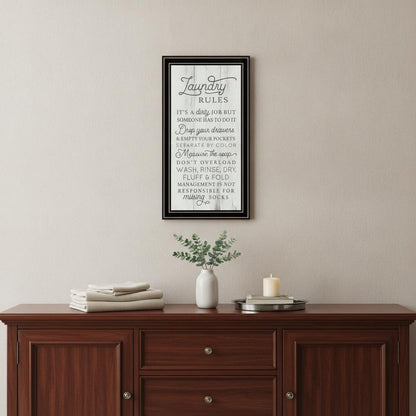 Laundry Rules 1 Black Framed Print Bathroom Wall Art HomeRoots