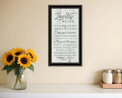 Laundry Rules 1 Black Framed Print Bathroom Wall Art HomeRoots