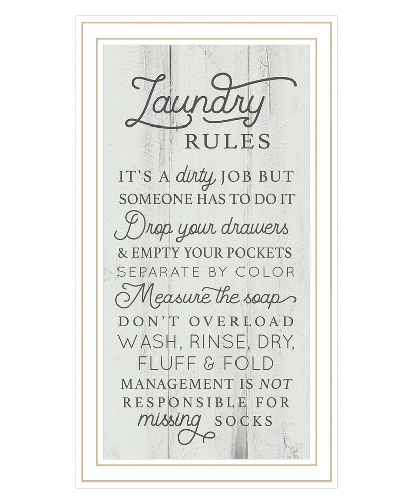 Laundry Rules 2 White Framed Print Bathroom Wall Art HomeRoots