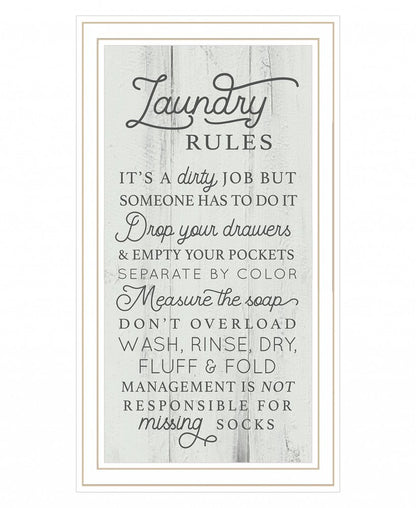Laundry Rules 2 White Framed Print Bathroom Wall Art HomeRoots