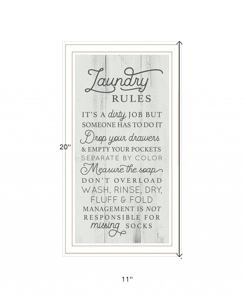 Laundry Rules 2 White Framed Print Bathroom Wall Art HomeRoots