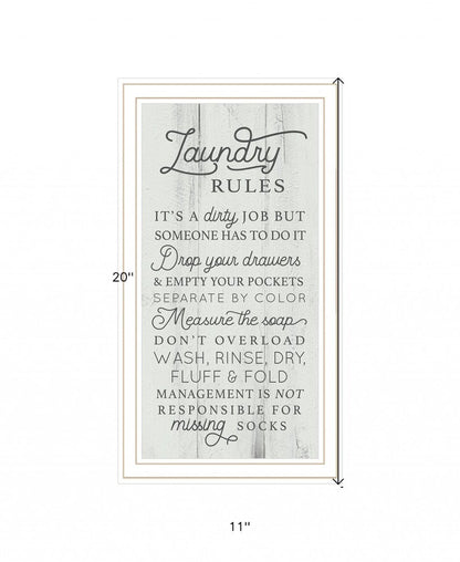 Laundry Rules 2 White Framed Print Bathroom Wall Art HomeRoots