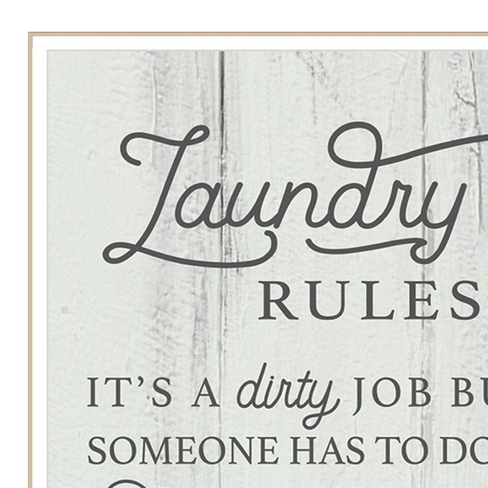 Laundry Rules 2 White Framed Print Bathroom Wall Art — view 3