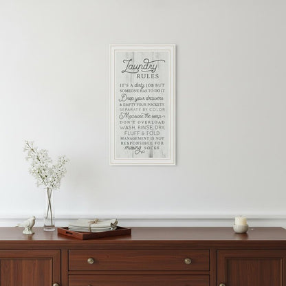Laundry Rules 2 White Framed Print Bathroom Wall Art HomeRoots