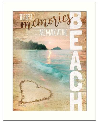 Beach Memories 3 White Framed Print Wall Art HomeRoots