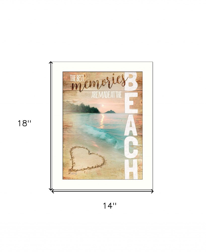Beach Memories 3 White Framed Print Wall Art HomeRoots