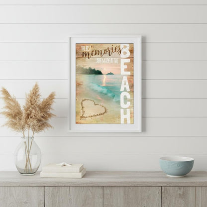 Beach Memories 3 White Framed Print Wall Art HomeRoots
