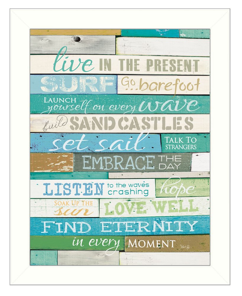 Live in the Present 4 White Framed Print Wall Art HomeRoots
