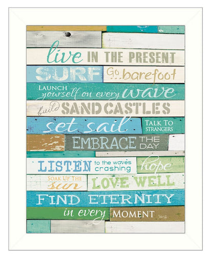 Live in the Present 4 White Framed Print Wall Art HomeRoots