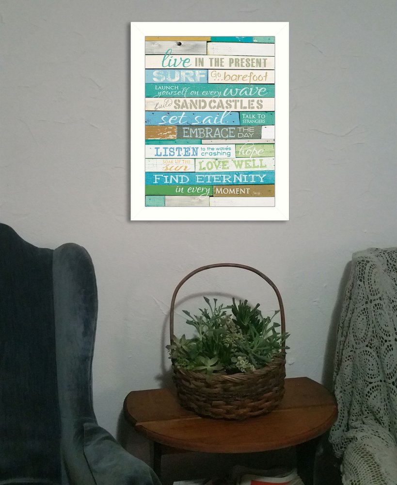 Live in the Present 4 White Framed Print Wall Art HomeRoots
