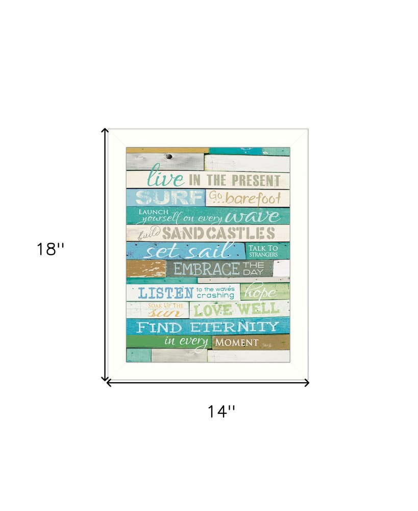 Live in the Present 4 White Framed Print Wall Art HomeRoots