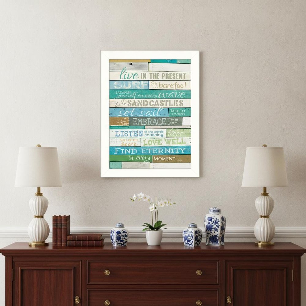 Live in the Present 4 White Framed Print Wall Art HomeRoots