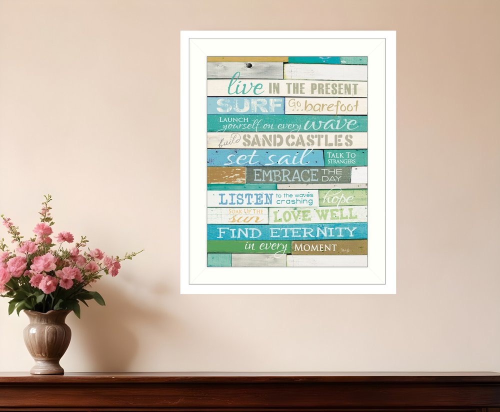 Live in the Present 4 White Framed Print Wall Art HomeRoots