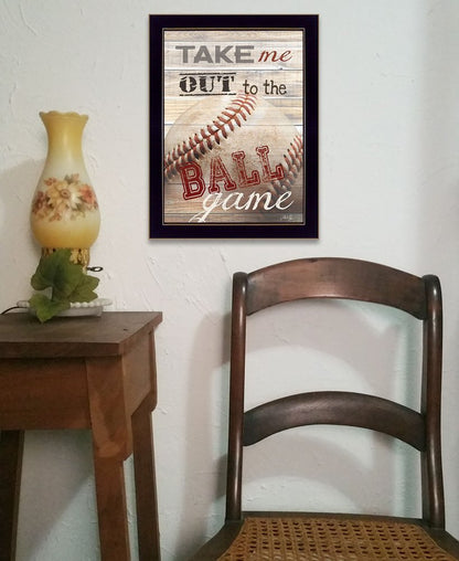 Take Me Out to the Ball Game 3 Black Framed Print Wall Art HomeRoots