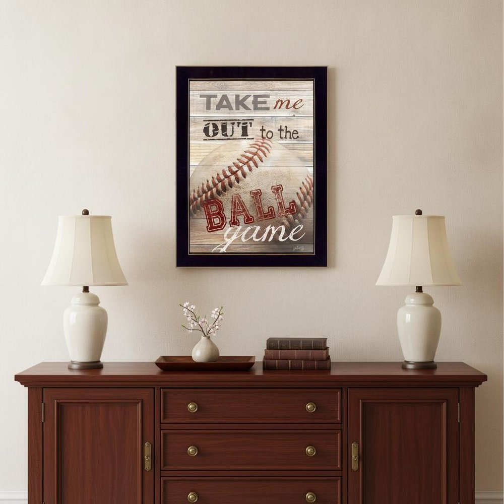 Take Me Out to the Ball Game 3 Black Framed Print Wall Art HomeRoots