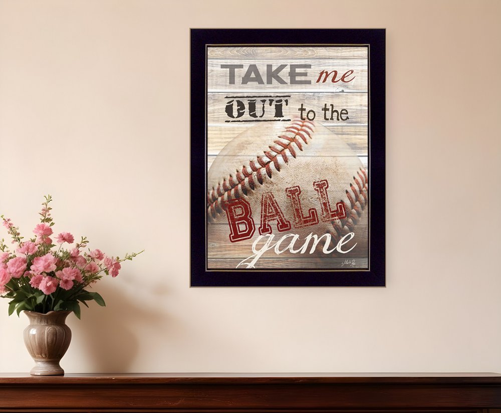 Take Me Out to the Ball Game 3 Black Framed Print Wall Art HomeRoots